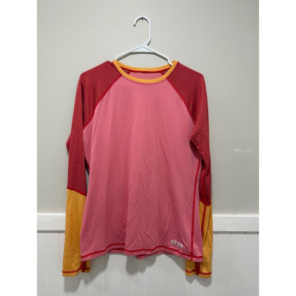 Stio Long Sleeve Base Layer Hiking Outdoor Bright Wool Blend Women Size Large